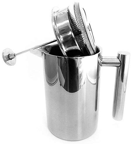 TopHomer Cafetière à piston française en acier inoxydable à double paroi isotherme avec filtre à café, théière, 800 ml