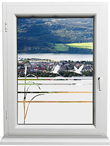 INDIGOS UG - Glasdekorfolie - Storch - Sonnenschutz H50Line - Sichtschutzfolie - Fensterfolie - für die Küche, Bad ans Fenster, Sichtschutz - selbstklebend - matt