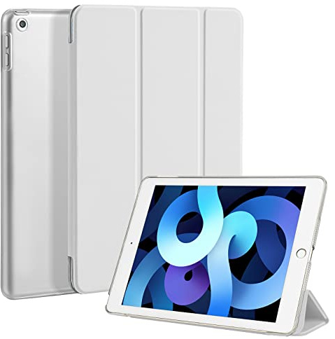4UBonLife Hülle für iPad 9,7 Zoll 6./5. Generation 2018 2017, Schlank Leicht Harte Schutzhülle Transluzent Matt Rückseite Cover für iPad 5/6, Hellgrau