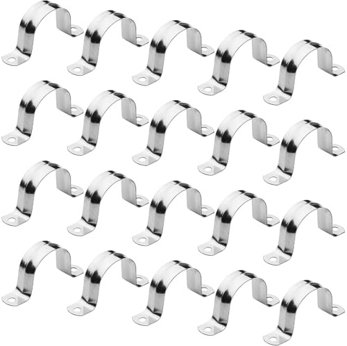 304 Edelstahl befestigungsschelle Metallschellen 20 Stück Metall U-Typ Rohrschelle 40mm u-typ Mittel für Befestigung der Gasrohre Wasserrohre und Kabeln u-rohrschellen(M40)
