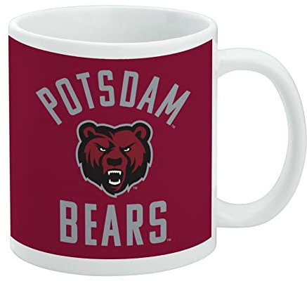 Taza de café de cerámica con logotipo de la Universidad Estatal de Nueva York en Potsdam Bears, tazas de regalo novedosas para café, té y bebidas calientes, 11 onzas, color blanco
