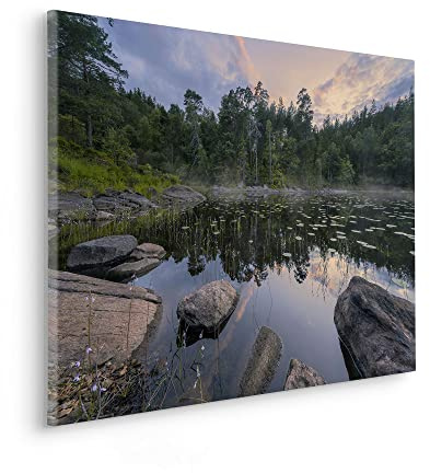 Komar Keilrahmenbild im Echtholzrahmen - Mystic Shores - Größe 90 x 60 cm - Bild, Leinwandbild, Landschaftsmotiv, Wohnzimmer, Schlafzimmer