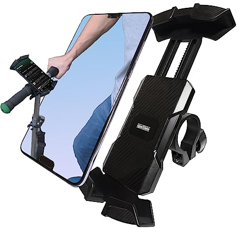 Scooter mobiltelefonhållare, e-scooter, cykelhållare.Universal mobiltelefonhållare för styret med 360° rotation för alla smartphones
