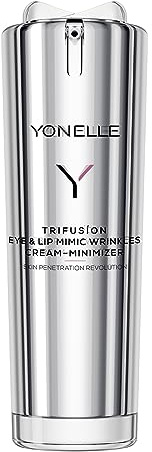 YONELLE Augencreme gegen Falten mit Hyaluronsäure und Peptiden, 15 ml | Für reife Haut, Vitamin B3, Koffein und Algenextrakt, leichte Textur, für Augen- und Lippenpartie