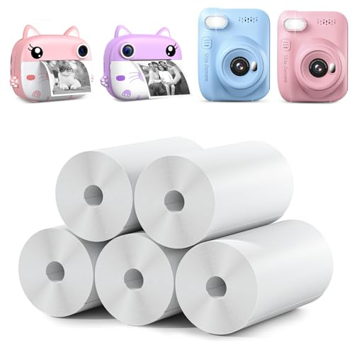 Kids Instant Camera Refill Print Paper-5 Rolls for Kids Instant Print Camera,HD Printing Thermal Print Paper Set Portable Refill Print Paper