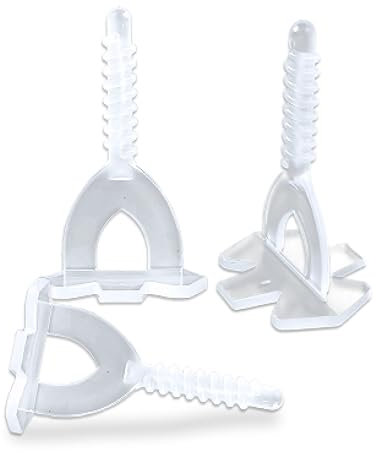 Nevoplan Gewindelaschen für Fliesen-Nivelliersystem FLIESEN TWIST | für Fliesen von 3 bis 12 mm Dicke | für 3,0 mm Fugenbreite | 200 Stück | transparent