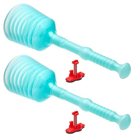 TURBO PRODUKTE Turbo Stampfer Eisblau inkl. Überlaufdichtung - Pömpel rohrfrei -Saugglocke für jeden Abfluss - max. Saugkraft - 5-faches Ansaugvolumen