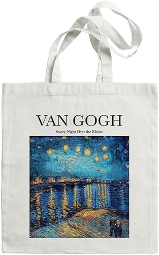 FDEETY Kunstdruck Tragetasche Baumwolle Einkaufstasche Stoffbeutel Mehrweg Umhängetasche Schultertasche Shopper Naturfarben