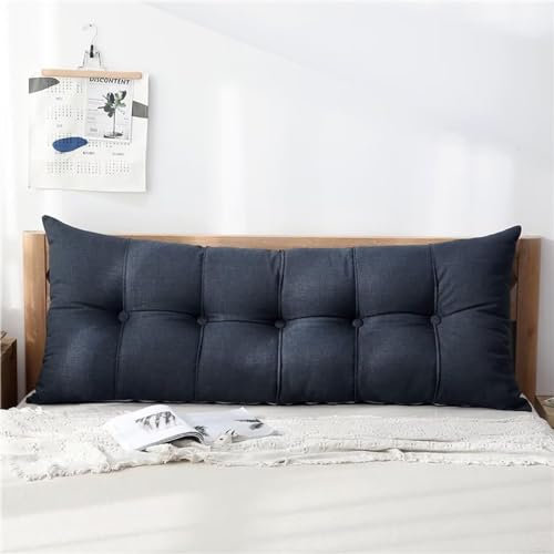 Dreieckiges Kopfteil Kissen Mit Abnehmbarem Bezug,Rückenkissen, Keilkissen Für Bett Und Sofa, Lendenkissen, Lesekissen Mit Abnehmbarem Und Waschbarem Mit Praktischem Seitenfach(200cm/78.7in,Black)