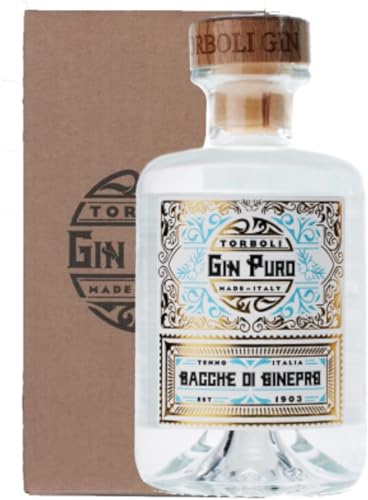 Gin Puro 42% Vol in Purezza Torboli - 100% Bacche di Ginepro - Bottiglia da 0,35 l