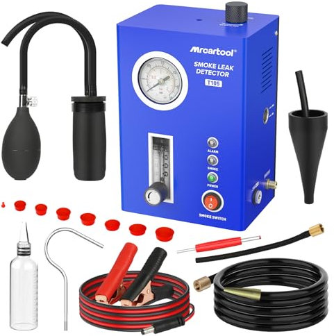 MR CARTOOL Macchina del Fumo EVAP per Auto con Manometro Digitale e Misuratore di Flusso di Fumo, Rilevatore di Prova di Perdite del Sistema di Carburante Auto 12V per Veicolo Moto Barche ATV