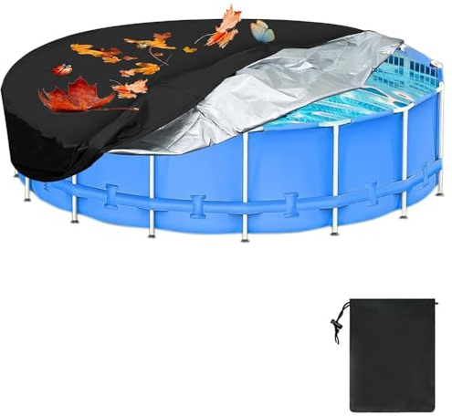 HuaMuDM 160X31CM Runde Poolabdeckung, Poolabdeckung Rund, Hundepool Abdeckung, Poolplane， Pool Abdeckplane, Abdeckung für Hundepool, Abdeckung für Pool, Round Pool Cove, Faltbarer UV Pool Abdeckplane