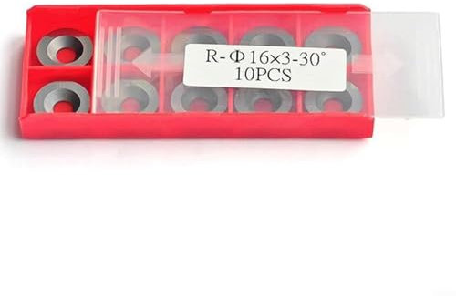 EXTRWORY Lot de 10 inserts ronds de rechange en carbure de 16 mm - Inserts en carbure de tungstène pour compléter le tournage du bois pour surfaces lisses, tournage, métal, burin rotatif