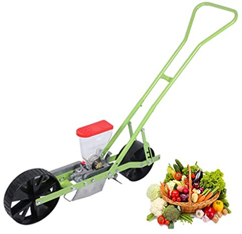 Precision Seeder Hand Push Garden Seeder Manual 4-Row Vegetable Planter for Corn, Peanut, Bean with Adjustable Plant Spacing Spreader - Sowing Seeds Tool for Farmers