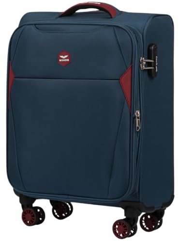 Wings Maleta blanda de tela – Maleta ligera con 4 ruedas – Equipaje de viaje de tela – Maleta grande para maletas de viaje – Maletas & Trolleys – Maleta blanda para viajes, azul, small, Maleta