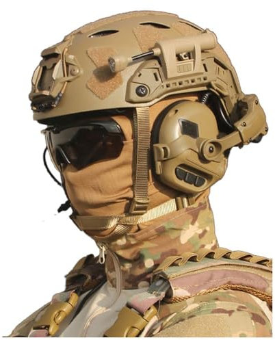 Fotrsta Airsoft Helmet Sets, PJ-Type FAST Tactical Helmet With Visor, Tactical Headset,Paintball Goggles Protective Gear For Outdoor Airsoft Cosplay