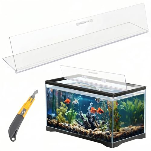 Sieral Set di Copertura per Acquario in policarbonato, Copertura per Acquario, Senza Supporto Centrale, con Gancio e Coltello (76 x 30 cm)