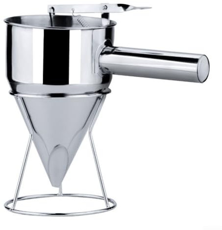 Entgoinggo Pancake Dispenser, Stainless Steel Pancake Batter Dispenser with Stand, Funnel Cake Dispenser, Baking Tool, for Cupcake,Waffles,Muffin Mix,Crepes, Cake (Large 21mm hole)