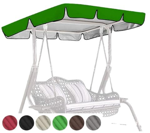 TYBEITAO 600D Hochwertiges,Silberbeschichtetes Oxford-Gewebe Hollywoodschaukeln Dachbezug Winddicht,Robust und Reißfest Hollywoodschaukel Ersatzteile,Green-164 * 114 * 15cm