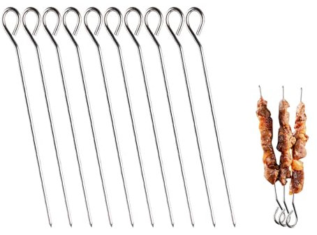 YALiya 40 Pezzi Ago per Spiedini, Spiedini Acciaio, Spiedini per Carne, Ferri per Spiedini, Spiedini per Involtini di Cavolo, Ferri per Spiedini, Per Grigliate, Frutti di Mare, Verdure, Frutta e Snack