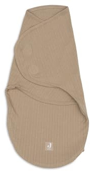 Jollein Pucksack Wrapper Baby 0-3 Monate - Ajour, Biscuit - Baumwolle - Sommerwrapper Neugeborene - Swaddle - Oeko-TEX Zertifiziert