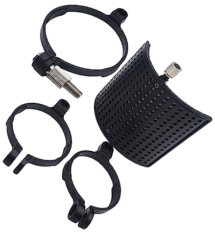 U-förmiger Mikrofon Popfilter mit Montageklemme, Schwarz, 1 Satz | Metall und Abs Kunststoff, Leicht zu Installieren, für Boden und Tisch Ständer, Schutz vor Speichel