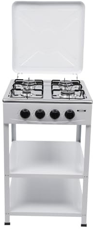 BAOCHADA Cocina de gas con 4 fuegos, cocina de gas natural con 4 quemadores, cocina de gas natural independiente con 2 niveles estante y tapa, estufa de gas para gas natural, estufa de camping