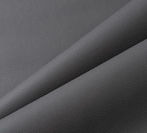IPEA Tessuto in Ecopelle/Finta Pelle per Rivestimento e Arredamento – 140 x 50 cm – Pelle Sintetica Morbida per Arredo, Divani, Sedie, Casa, Accessori – Mezzo Metro – Colore Grigio Scuro