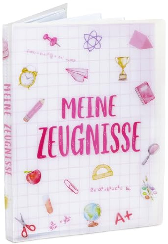 BOFUNX Zeugnismappe A4 mit 20 Hüllen Dokumentenmappe Sichtbuch für Aufbewahrung und Schutz von Zeugnisse Einschulung Schulanfang Geschenk für Kinder Jugendliche Schüler Mädchen Jungen