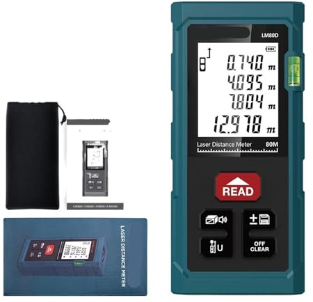 Télémètre Laser/r numérique, Mesure de Volume/Surface/Angle/théorème Pythagore, télémètre, Auto-étalonnage(LM80D)