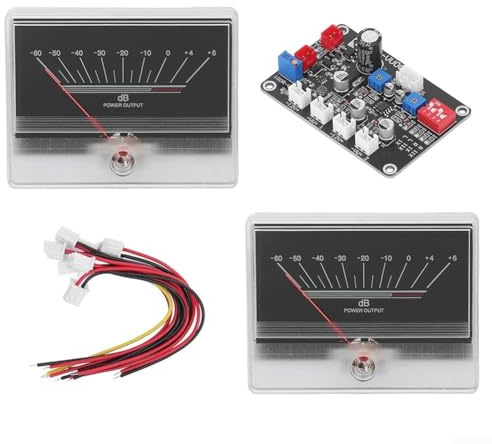 VU Meter mit Treiberplatine, analoge Audio-Pegelanzeige für Heimwerker und Auto-Audio, Hintergrundbeleuchtetes Panel-Messgerät-Set