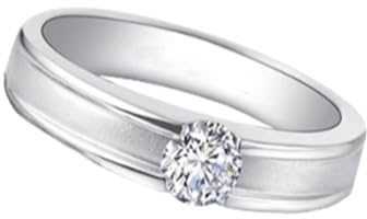 Ayoiow Vorsteckring Weissgold 375 mit 0,3 ct Diamant, Vorsteckring Ehering für Freundin Größe 60 (19.1)| 9K Weißgold | Trendiger Modeschmuck für Thanksgiving
