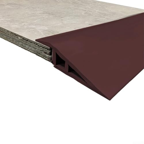 Bande de transition de sol plate en PVC pour revêtement de porte stratifié - 99 cm (marron foncé)