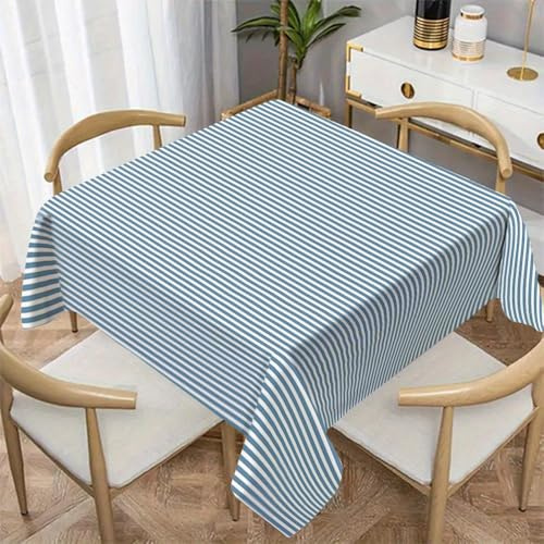 Streifen Tischdecke Quadratische 160x160 cm, Fleckabweisende Abwaschbare Tischdecke mit Minimalistischer Stil Muster, Skandinavischer Stil Gartentischdecke, Für Küche, Esszimmer -AAt11