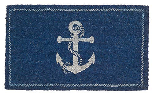 Outdoor Doormats for Entrance, Natural Coco Coir with Non-Slip Vinyl Backing - Heavy Duty, Low Profile for Indoor, Front Door or Porch, Funny Welcome Mat(Ship's Wheel Design Coco Doormats 18 x 30)