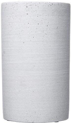 blomus -COLUNA- Vase S aus Polystone, hellgrau, puristische Beton-Optik, dekorative Vase in moderner Optik, hohe Tischdeko, exklusives Wohnaccessoire (H / B / T: 20 x 12 x 12 cm, hellgrau, 65595)