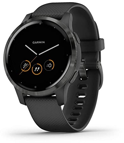Garmin Vivoactive 4, GPS Smartwatch, Features Music, Body Energy Monitoring, Animated Workouts, Pulse Ox Sensors and More, Black