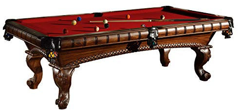 Billiard-Royal Billardtisch Pooltisch Modell Aramis 8 ft. mit hochwertigem K-55 Bandengummi und freier Tuchwahl, Tuchfarbe:ES 45 Red