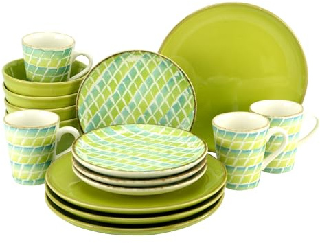 CreaTable, 22892, Série CORDOBA, Service de vaisselle, ensemble combiné de 16 pièces