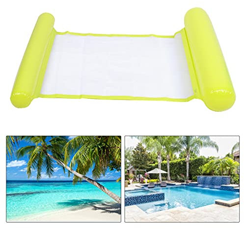 Kuuleyn Schwimmbadliege Schwimmendes Wasser Hängemattenkissen Strand Poolliege Mehrzweck Tragbare aufblasbare Hängematte mit aufblasbarem Wasserkissen 2er-Pack (blau, rot)(Gelb)