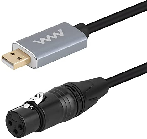 INNOV8 Cable de micrófono USB, XLR hembra a USB A macho Mic Link Onverter Cable para micrófonos o grabación, karaoke Sing - 3 m