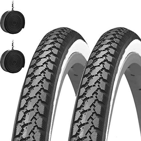 KENDA 2 Reifen 700 x 35 C + Kammern Straßenreifen aus Gummi Bianconeri für Citybike Trekking