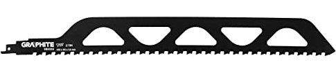 GRAPHITE Lama per sega a sciabola, HM, 455 x 50 x 1,5 mm, 2TPI, divisione dentata 12,7 mm. Utilizzo: per mattoni grandi (fino a 365 mm - Poroton, fibrocemento, calcestruzzo cellulare, mattoni rossi)