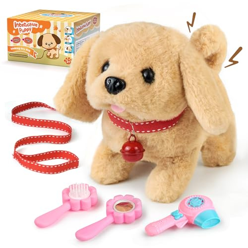 Stimmungs Cane elettronico per animali domestici, giocattolo per cani con guinzaglio che corre e abbaia per bambini e bambine(Labrador)