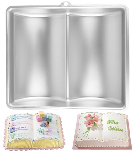 Fybida Kreative Buch-Kuchenform, 3D, Aluminiumlegierung | Antihaftbeschichtet, Für -Backen & Dekoration, Wiederverwendbar