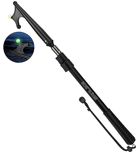 SAN LIKE Teleskop-Bootshaken-Klasse 3 Aluminiumlegierung Docking Bootshaken Teleskopierbar Langlebige Rostfreie Boot Haken Teleskop Stange mit leuchtenden Perlen Docking Bootsschieber, Negro 1,3M