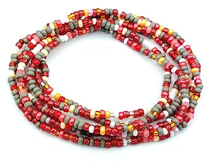 Bau[m]werk Wickelarmband in Rot Grau ohne Verschluss, Handarbeit | Handmade in Germany, Boho Style