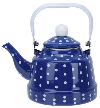 MAGICLULU Tetera De Cocina Esmaltada Con Lunares Hervidor De Agua Para Fogón Olla De Agua Hirviendo Para Té Calefacción Rápida Con Tapa 8.26 X 6.29 X 6.29 in