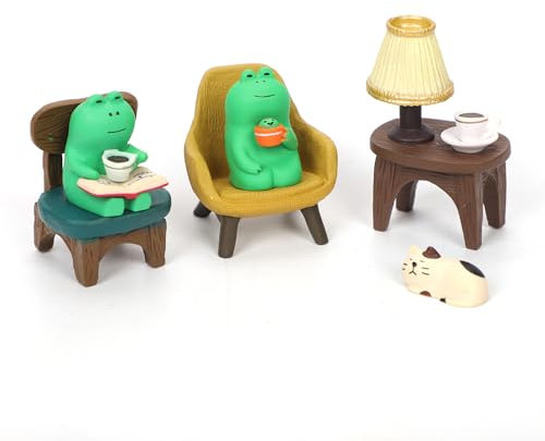 NQEUEPN 6 Pezzi Rana Miniatura, Carine Statuette di Rana Decorazioni per la Casa Mini Statua da Giardino di Rana Scrivania Arredamento per Ufficio per Camera da Letto Regalo di Compleanno