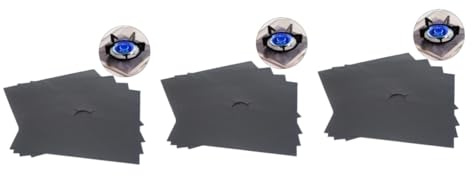 jojofuny Lot De 3 Feuilles De Réutilisables Pour Cuisinière À Gaz (4 Pièces X 3)